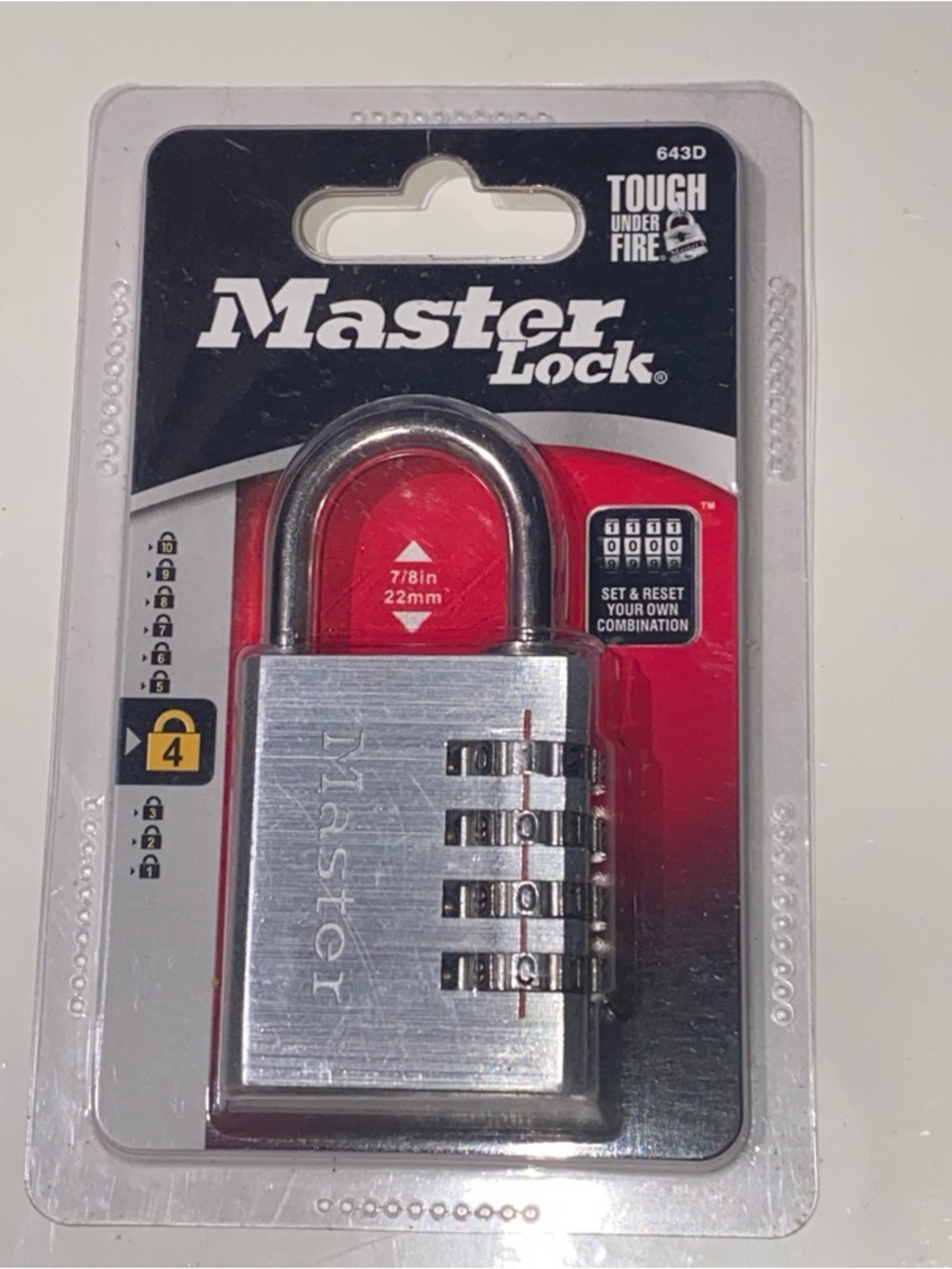 Master Lock 643D 1-9/16 Inch Combination Padlock